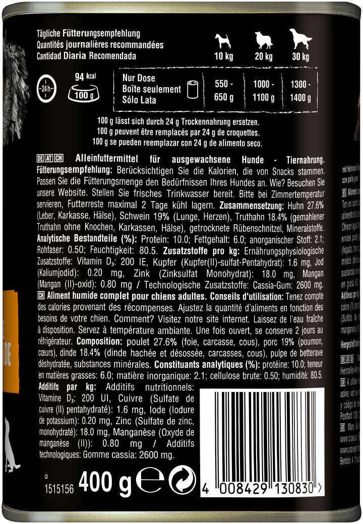 CRAVE Hunde-Nassfutter mit Huhn und Truthahn